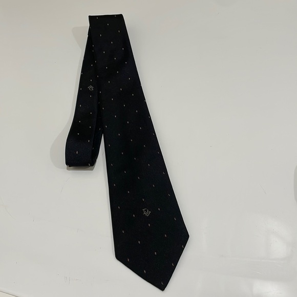 Christian Dior Classic Black Logo Tie—Great Looking!  Subtle & Understated—EUC - Picture 1 of 7